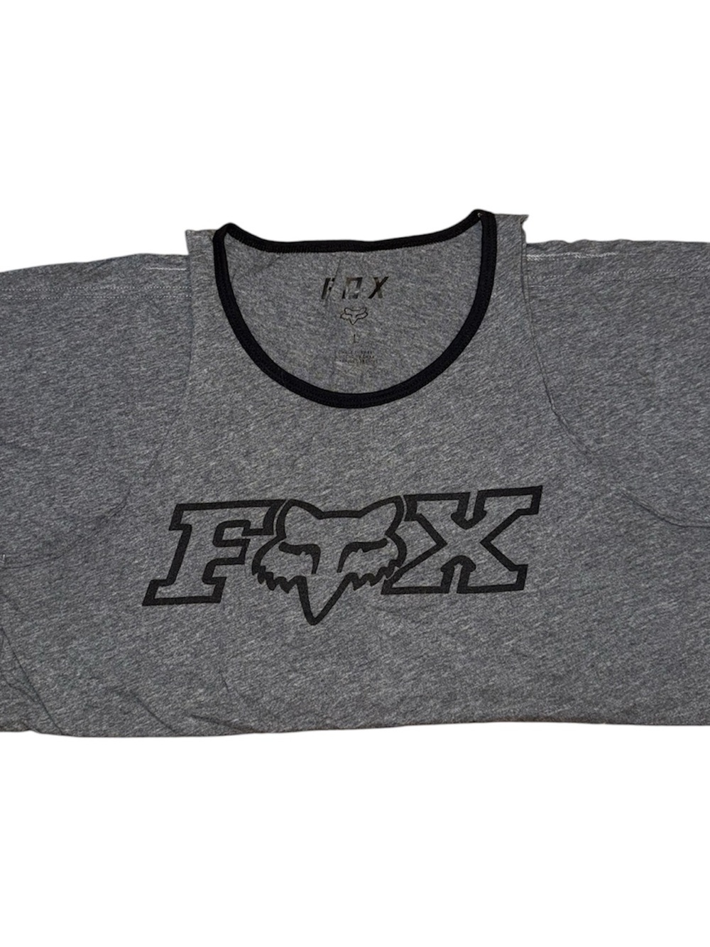 Fox Racing Gray Black Logo Tank Top Women’s Large Sleeveless Graphic Shirt